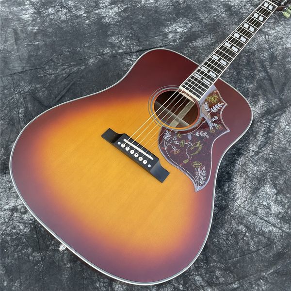 

41 inches handmade matte sunset solid spruce acoustic guitar electric guitar