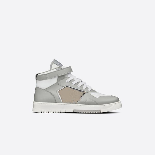 

explosive men's women's b27 kid's mid-sneaker y43c casual shoes gray and white smooth calfskin beige and black oblique jacqua