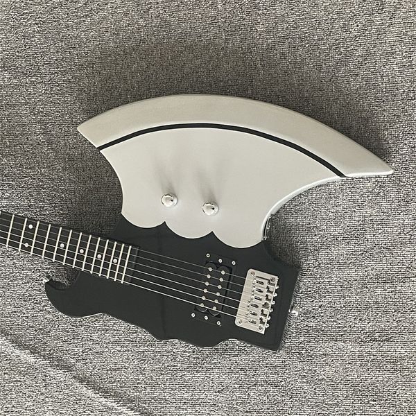 

in stock special-shaped 24-piece electric guitar axe body with double open pickup strings behind wear customizable guitars guitarra