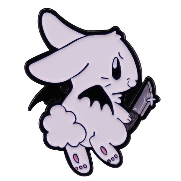 

cute rabbit bunny brooch enamel pins, Blue