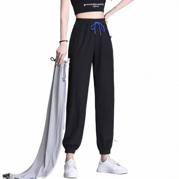 

women's pants & capris harajuku joggers harem sweatpants women summer ankle-length trousers plus size high waist streetwear korean casu, Black;white