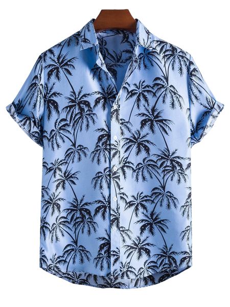 

men tropical print button up shirt w2re#, White;black