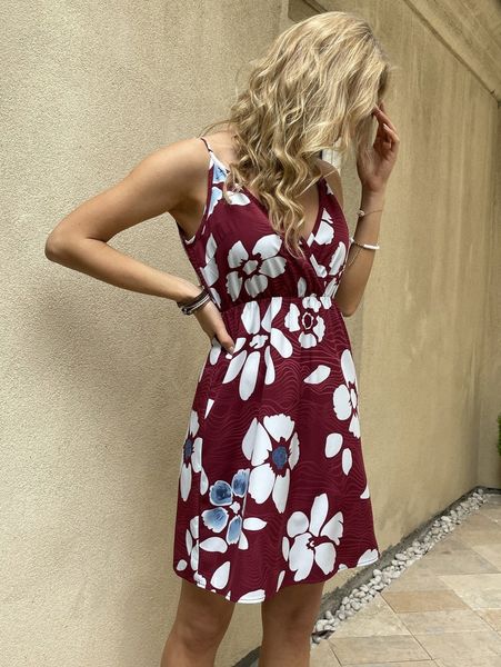 

floral print cami dress f1si#, Black;gray