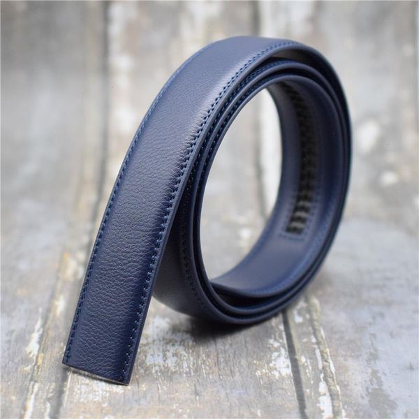 

cow leather belt for men black coffee blue brown designer 3.5cm trouser no buckle suit automatic, Black;brown