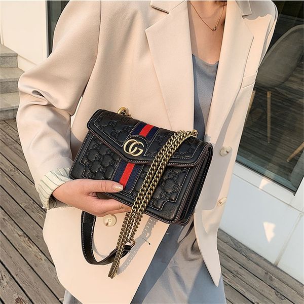 

ins women's versatile net red retro fashion one shoulder foreign style chain messenger small square bag factory store online