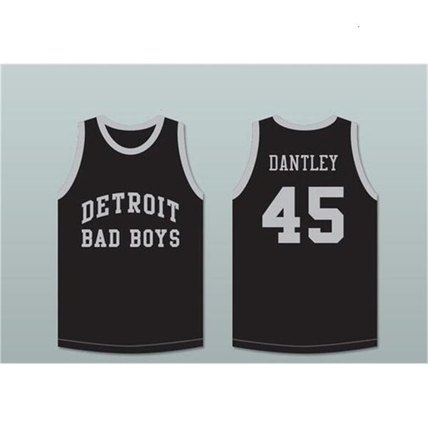 Nc01 maglia da basket college Adrian Dantley 45 Detroit Bad Boys maglia da basket ritorno al passato maglia cucita ricamo taglia S-5XL