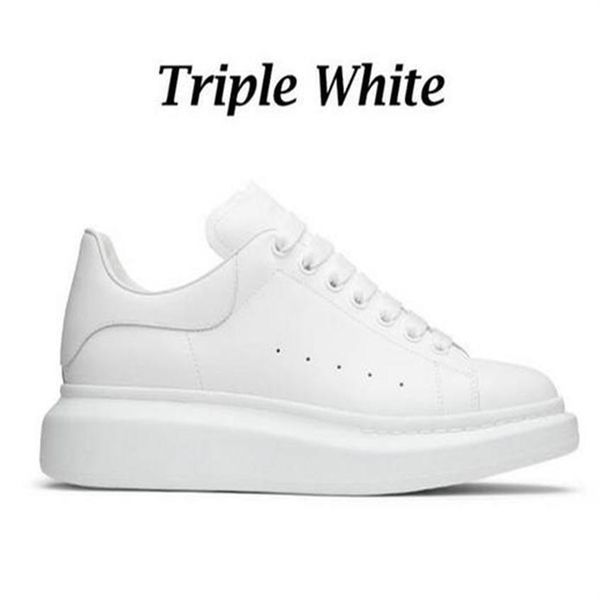

casual shoes genuine leather mens women trendy trainer white leather platform luxurys designers shoes flat chaussures300m, Black