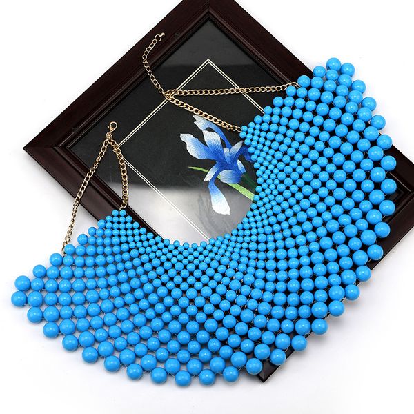 

new exaggerated exotic plastic bead necklace wedding pgraphy shawl large necklace accessories, Silver