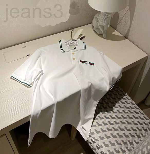

women's blouses & shirts designer gujia 22 summer style college double g letter embroidery polo shirt women's simple short sleeve, White