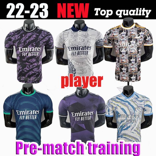 

player version pre-match training benzema soccer jerseys 22 23 shirt vini jr modric rodrygo camiseta men kids kit 2022 2023 uniforms camavin, Black;yellow