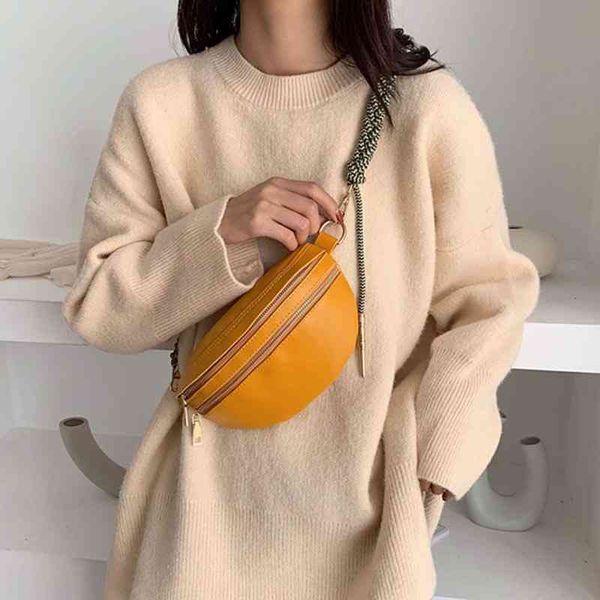 

fanny packs casual pu leather women's shoulder bag chest bag korean oblique cross women's waist bag 220627