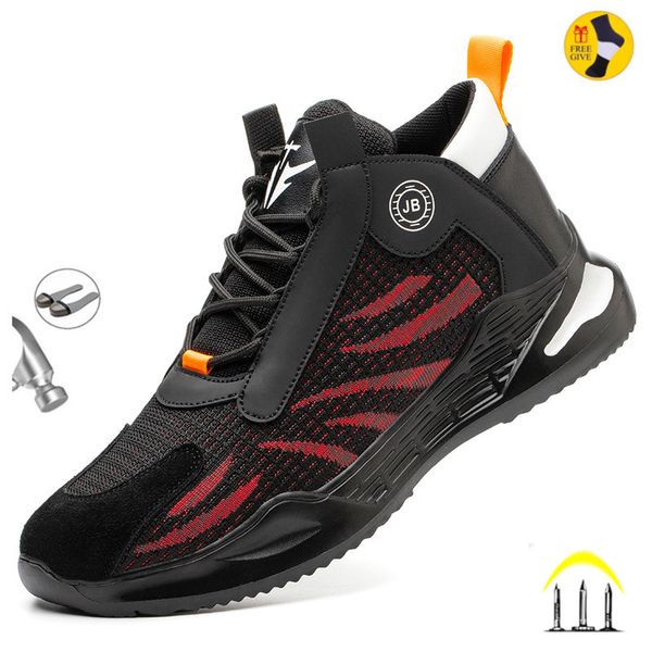 

breathable male steel toe work shoes puncture-proof safety shoes man work sneakers indestructible safety boots male dropshipping, Black;brown