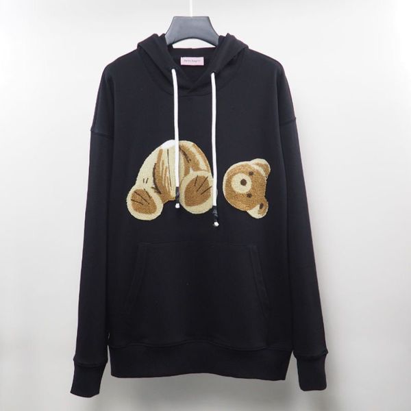 

2022 designer autumn winter sweatshirts hoodies angels angel hip hop mens lettered broken bear palm letter print men women teddy sweatshirt, Black