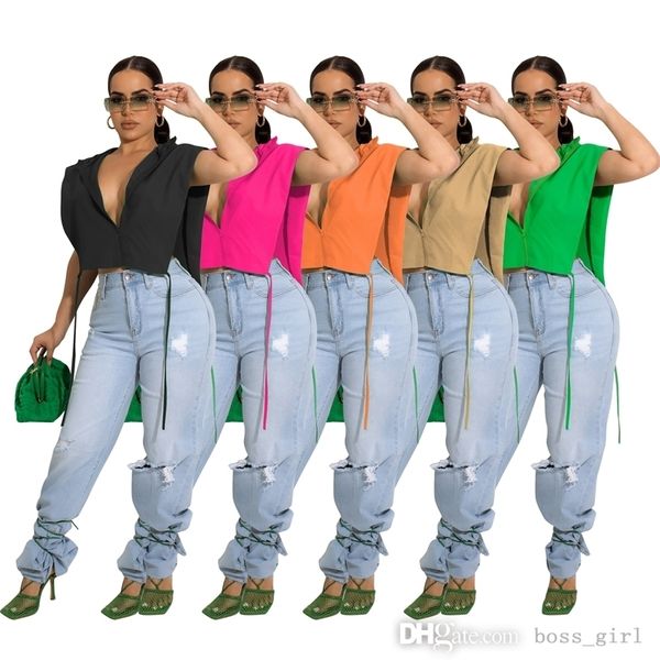 

2022 designer womens t-shirt summer new casual vest split hoodies, White