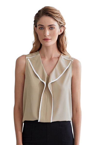 

motf premium ruffle trim sleeveless x0en#, White