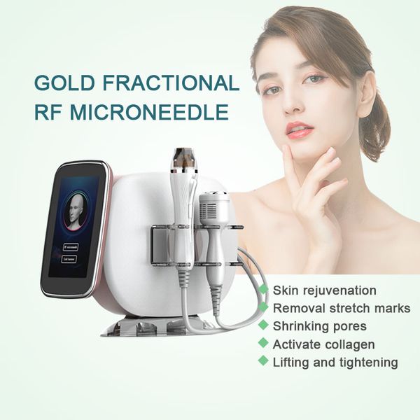 Máquina fracionária RF Microneedle Máquina secreta RF Frequência Gold Micro agulha Equipamento portátil Tipo portátil com martelo frio para remoção de rugas Spa Uso à venda