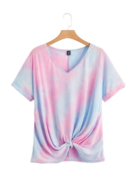 

plus twist tie dye tee z16j#, Black