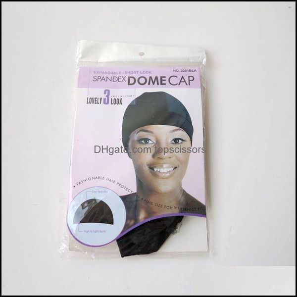 Парики крышки аксессуары для волос Инструменты продукты Spandex Dome Cap для Snood Nylon Strech Hairnets заставляют парики бездаковые сетки.