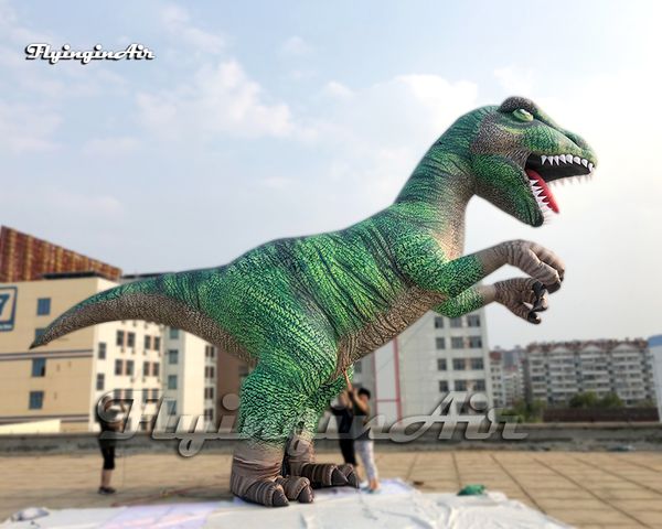 6m Furious Giant Inflatable Tyrannosaurus Rex Jurassic Park Dinosaur Blow Up Green T.rex For Museum Event