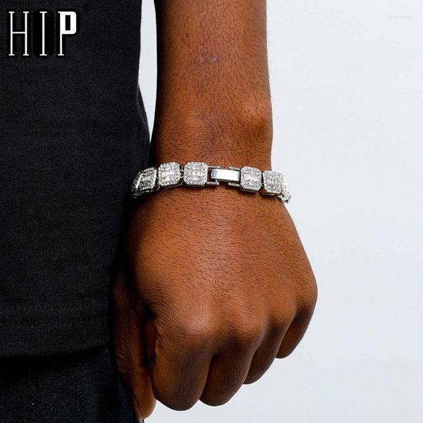 Catena a maglie Hip Hop 11MM Prong Micro Pave Bracciale tennis in lega di zirconi cubici Bling per uomo Donna Gioielli Kent22