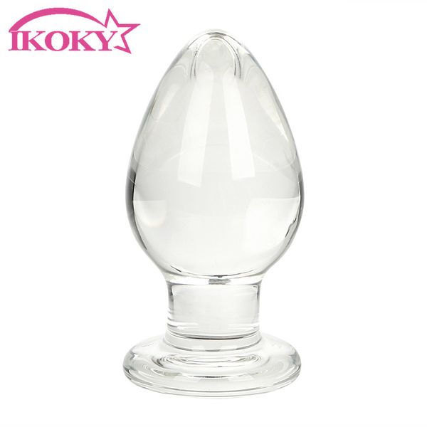 Ikoky Anal Plug Glass Dildo Massager Massager стимуляция задниц эротические сексуальные игрушки для женщин мастурбации продуктов