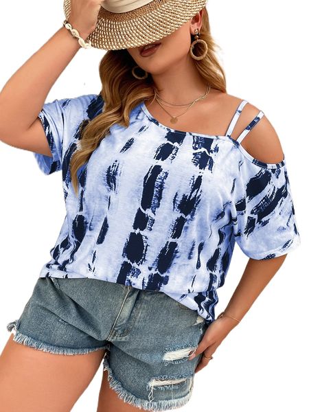 

plus tie dye cut out tee e4sb#, Black