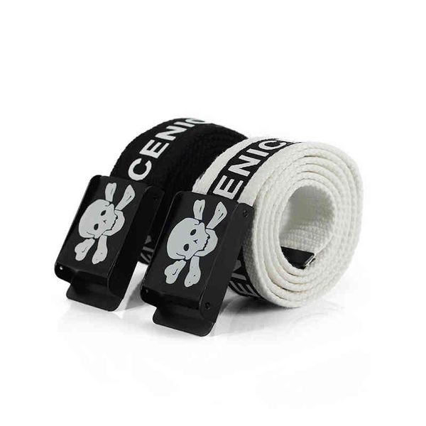 

korean lace fashion skull english letter printed trouser canvas belt, Black;brown