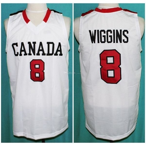Nikivip #8 Andrew Wiggins Retro Formalar Takımı Kanada Basketbol Forması Erkek Dikişli Özel Numara Adı En İyi Kalite