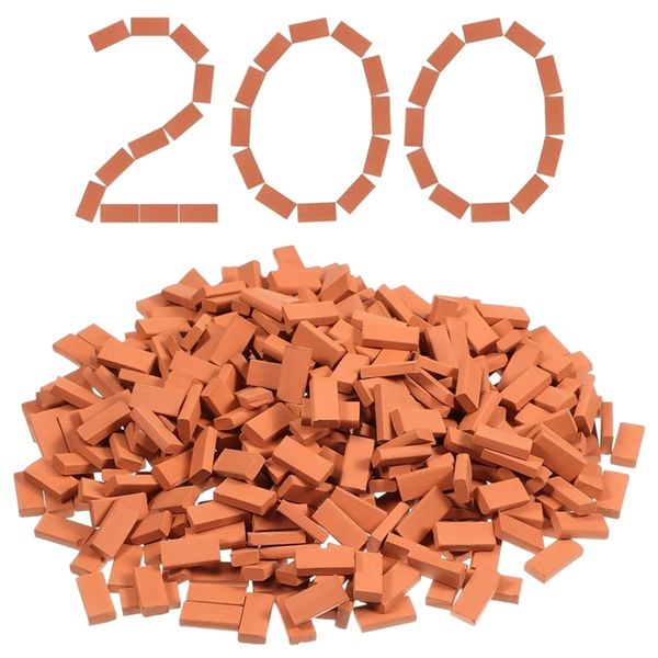 200 peças Mini tijolos para paisagismo Miniatura Muralha de Tijolo Pequenas Peças do Jardim de Dollouse 1 35 Escala 220715