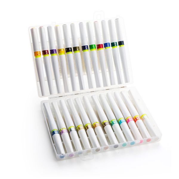 Superior 1224 Colors Wink of Stella Brush Markers Brush Glitter Sparkle Shine Markers Pen Set para Desenho de Redação 201120