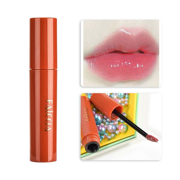 

girls lipstick cloud mirror water gloss lip glaze #05 peach heart jellyfish 1pc