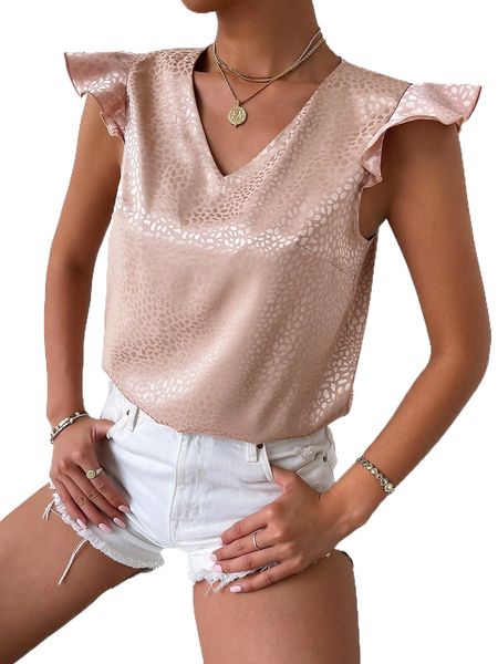 

dalmatian jacquard butterfly sleeve satin blouse g42y#, White