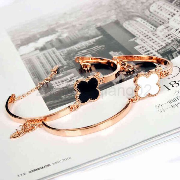 

designer bracelet for woman mens trend bracelet huansen department girlfriends simple personality student trendsetter sweet clover bracelet, Black