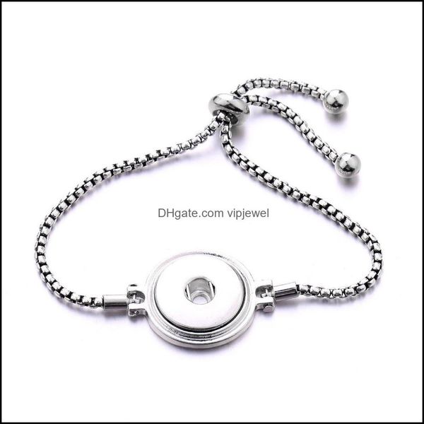 

charm bracelets jewelry mixed style 18mm snap button bracelet adjustable link chain snaps buttons for wome dhhkc, Golden;silver