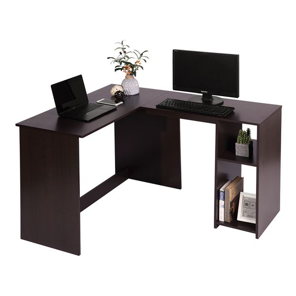 

good other furniture home office corner computer desk l-shaped workstation writing study table with 2 storage shelves and hutches