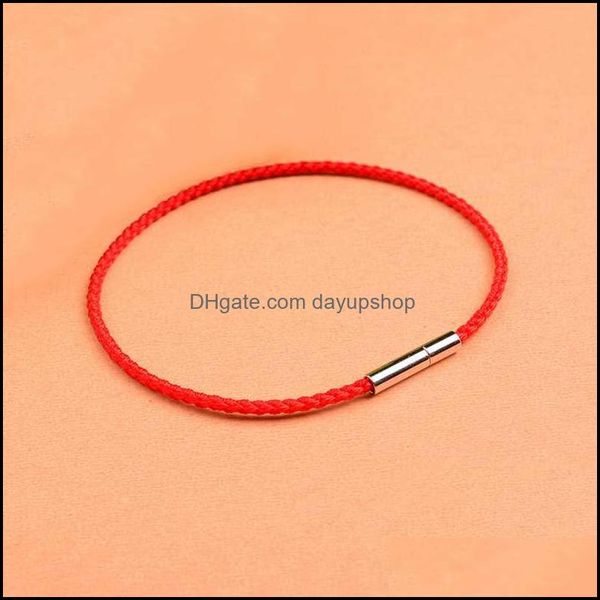 

charm bracelets jewelry 20pcs/lot red for women leather rope thread braid couple bracelet black men ac dhjql, Golden;silver