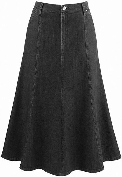 

8-gore denim riding maxi skirt - 31.5" long 22mt#, Black