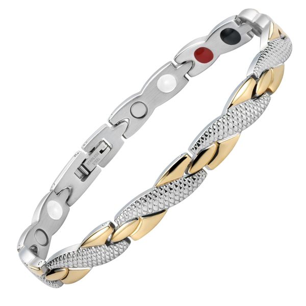 

chains women fashion magnetic therapy bracelet elegant magnet titanium steel amptt, Silver