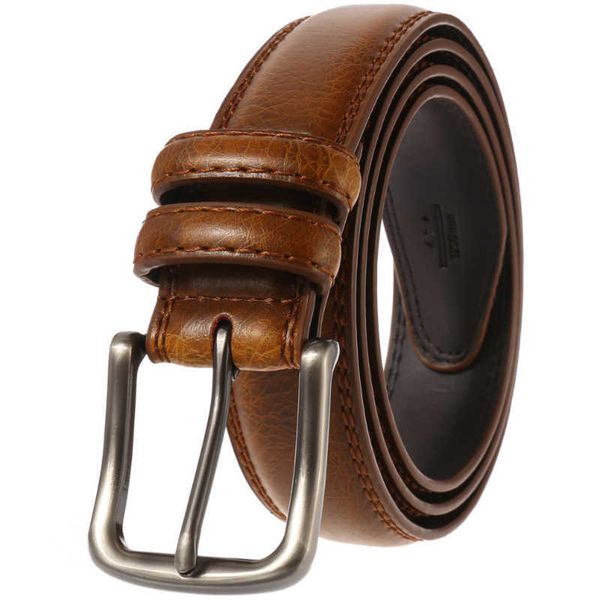 

2022 genuine leather belt men's classic luxury two layer cow leather waistband width 3.2cm needle buckle belts, Black;brown