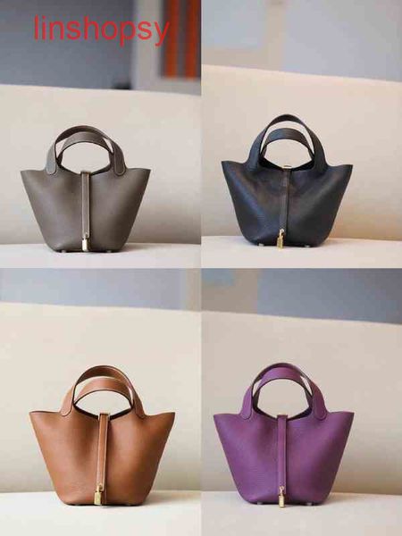 

herme bags picotinslocks bags 18 22 26cm high end vegetable basket tc leather manual wax thread sewn