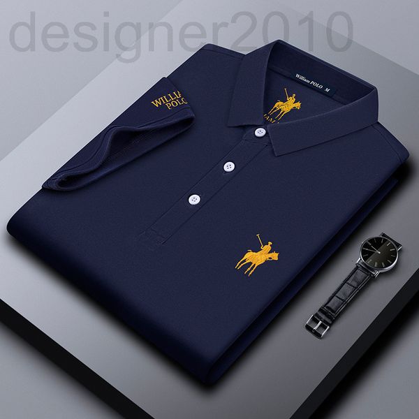 

men's polos designer emperor paul men's polo shirt lapel high-end business leisure slim fit versatile short sleeve t-shirt loeh, White;black