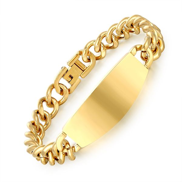 

gold color stainless steel link chain thick exquisite fashion punk women's fine bracelet jewelry friend gifts, Black