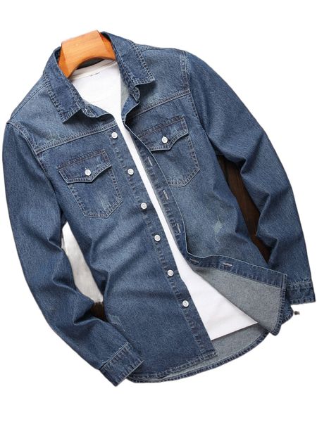 

men flap pocket denim shirt without tee l5nz#, White;black