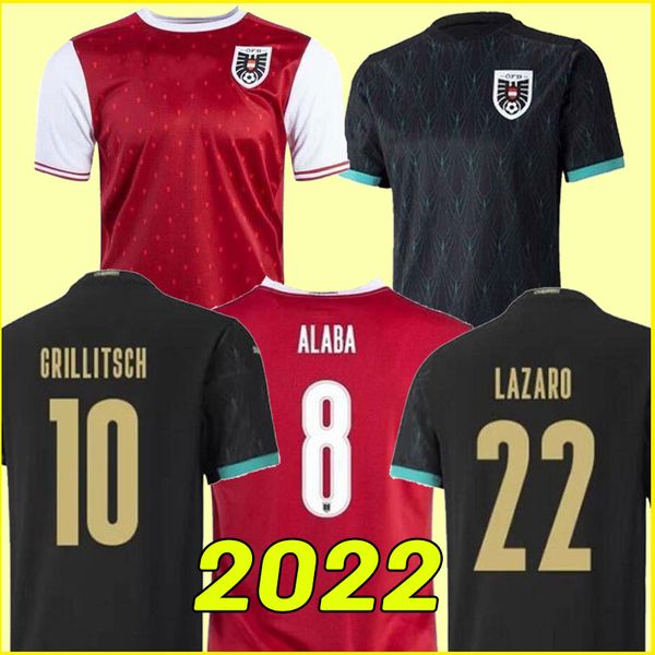 

21 22 austria soccer jersey david alaba 2021 2022 home away arnautovic sabitzer grillitsch camisetas football shirt, Black;yellow