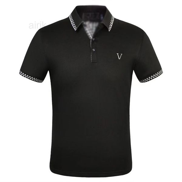 

summer mens polo shirts with letters fashion designer polos for men high street tee t-shirt classic short sleeve clothing multi option, White;black