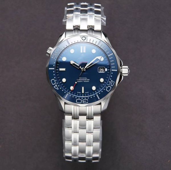 

8500 movement tw produces 316l fine steel 41mm men's watch with sapphire glass mirror folding buckle, Slivery;brown