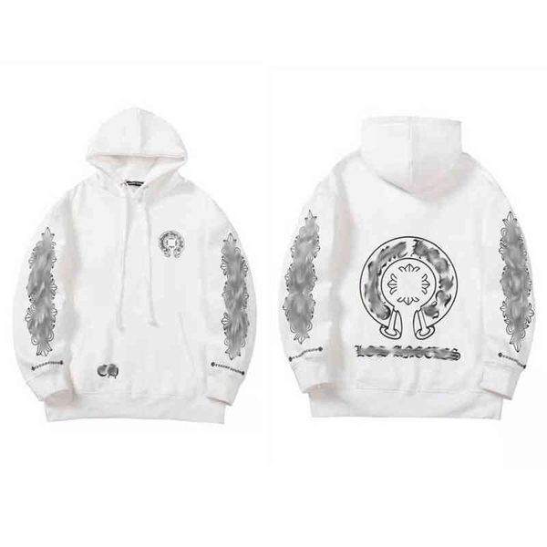 

classic designer hoodies fashion luxury mens zipper ch sweatshirts horseshoe sanskrit cross print pullover hooded sweater women jacket u8gt, Black