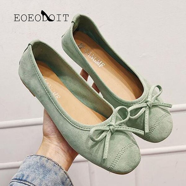

eoeodoit round toe casual sneaker spring summer candy color espadrille flat heel knot ballet flats shoes loafer 220613, Black