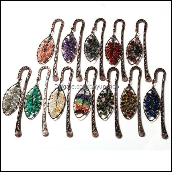 

pendant necklaces antique copper metal bookmark handmade 7 chakra healing crystals tree of life tumbled ge dayupshop dhfyc, Silver
