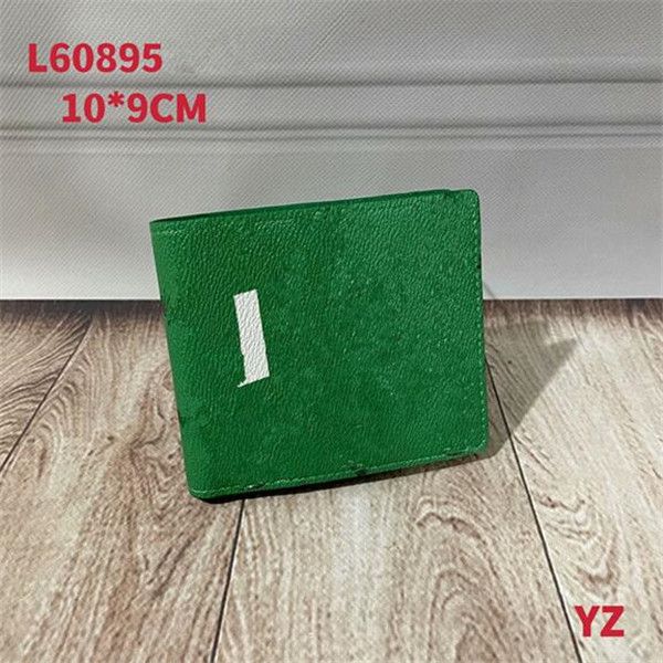 

in stock 2022 france style folded short letter watermark wallets men women lady leather coin purse key wallet mini wallet blue green, Red;black
